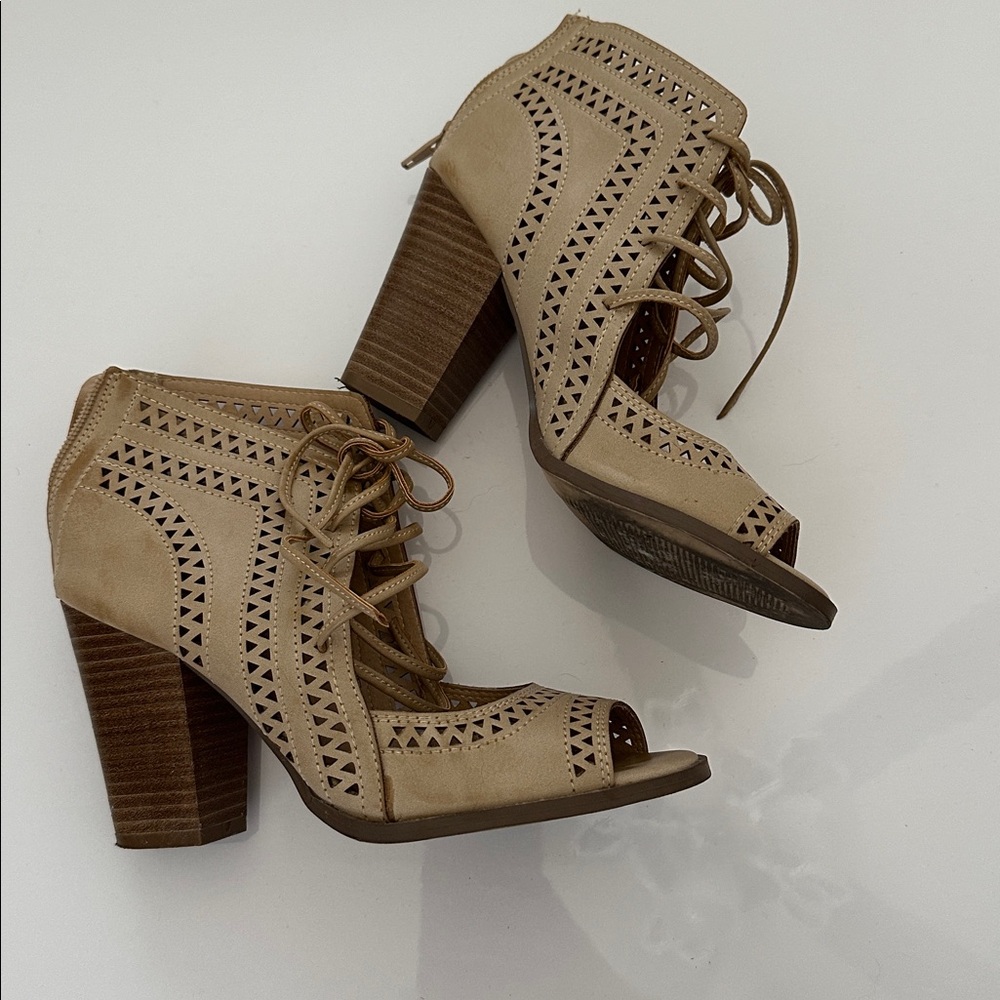 Peep toe booties